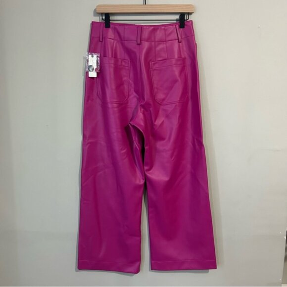 Maeve Pants - Anthropologie Maeve The Colette Pink Faux Leather Cropped Pants